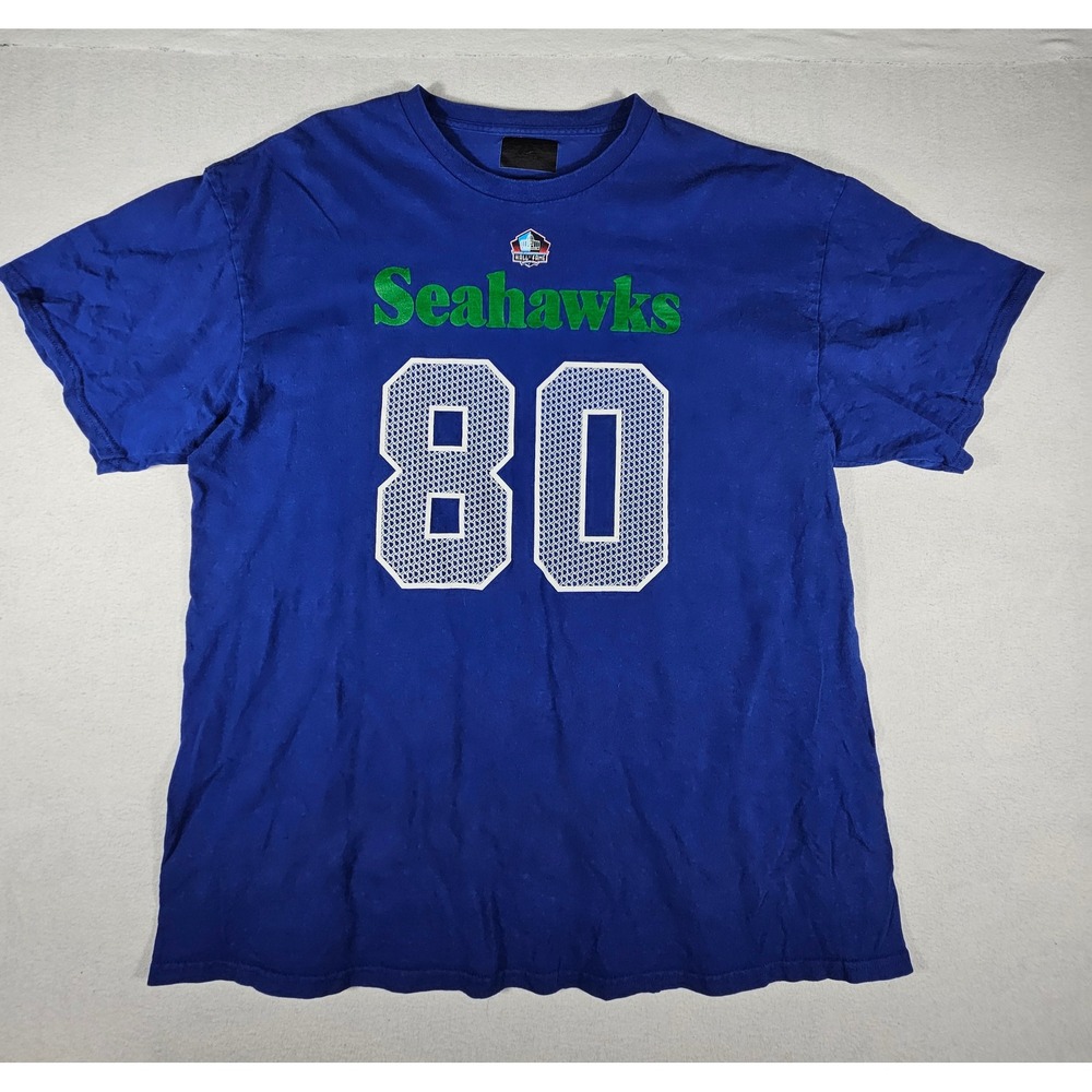 Steve Largent Seattle Seahawks Hall of Fame Blue T-Shirt Mens XL VF Imagewear 80